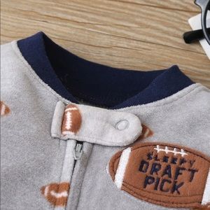 Football Footed Jumpsuit